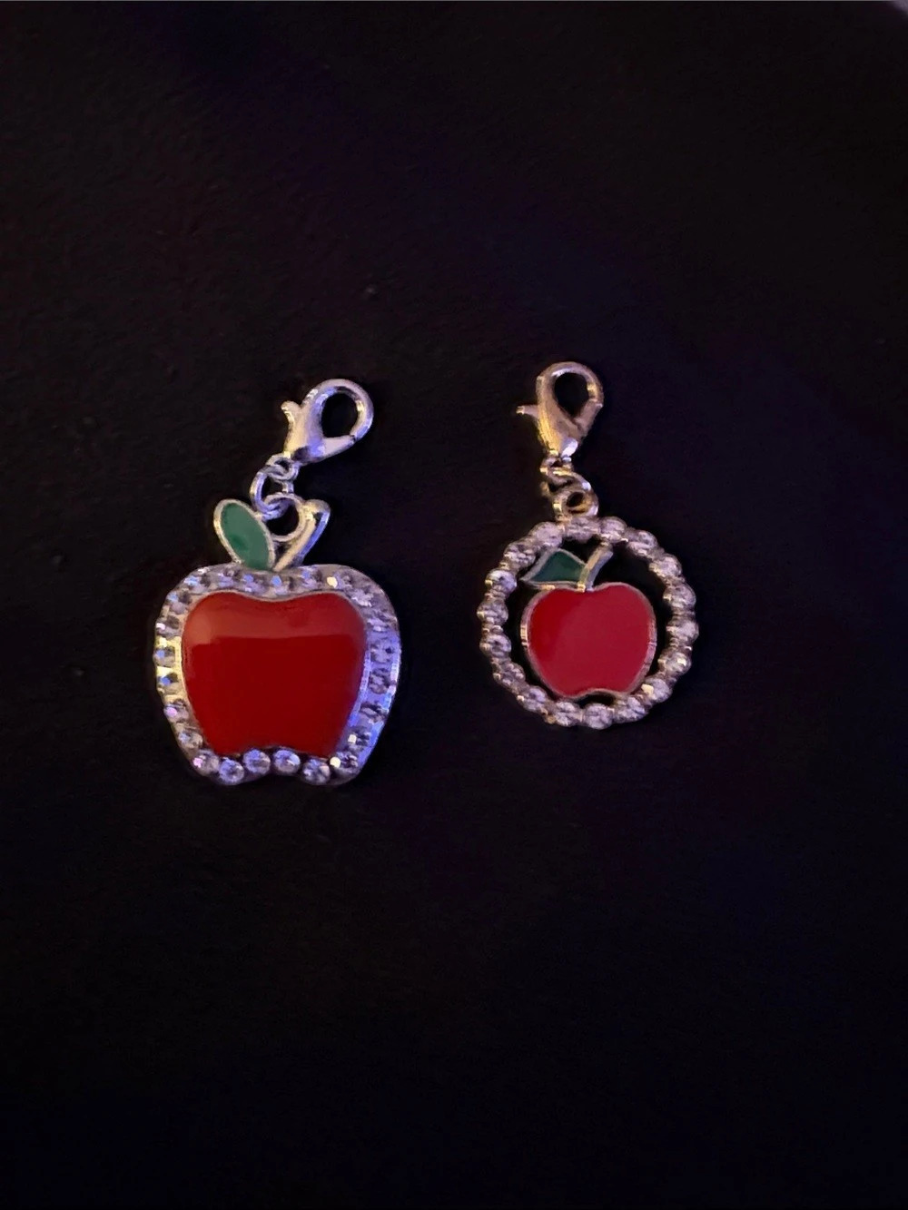 Red Apple Rhinestone Bag Chars - Picture 3 of 5